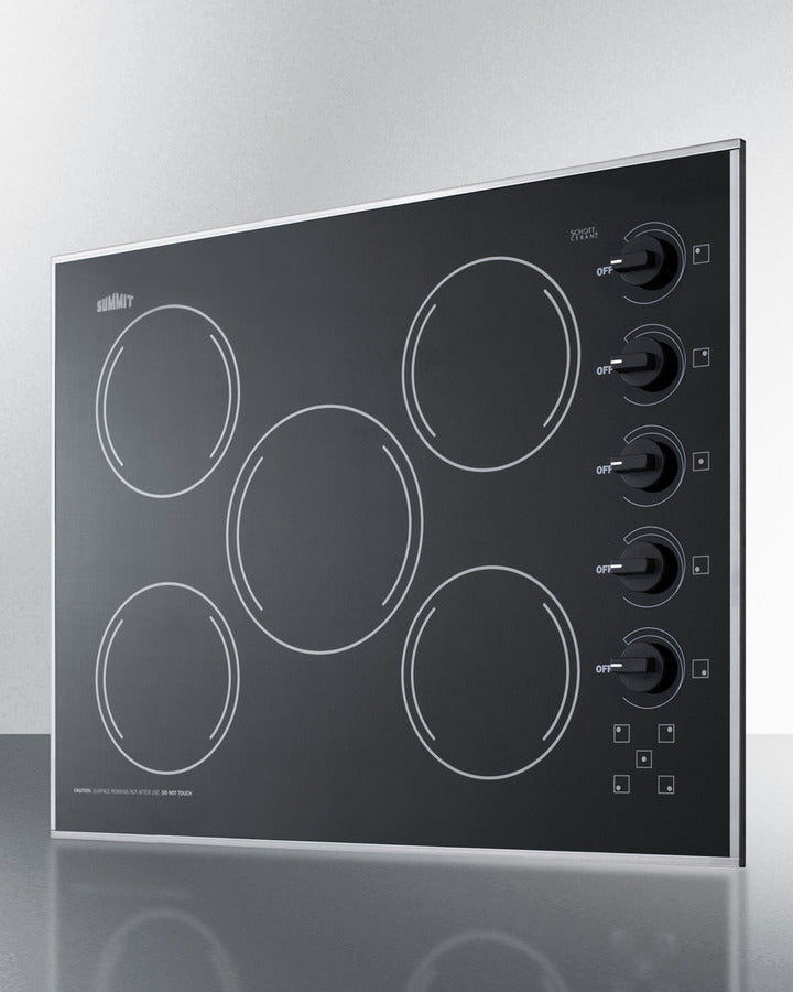 Summit CR5B273B 27″ Wide 5-Burner Radiant Cooktop – Jet Black Schott® Ceran® Glass