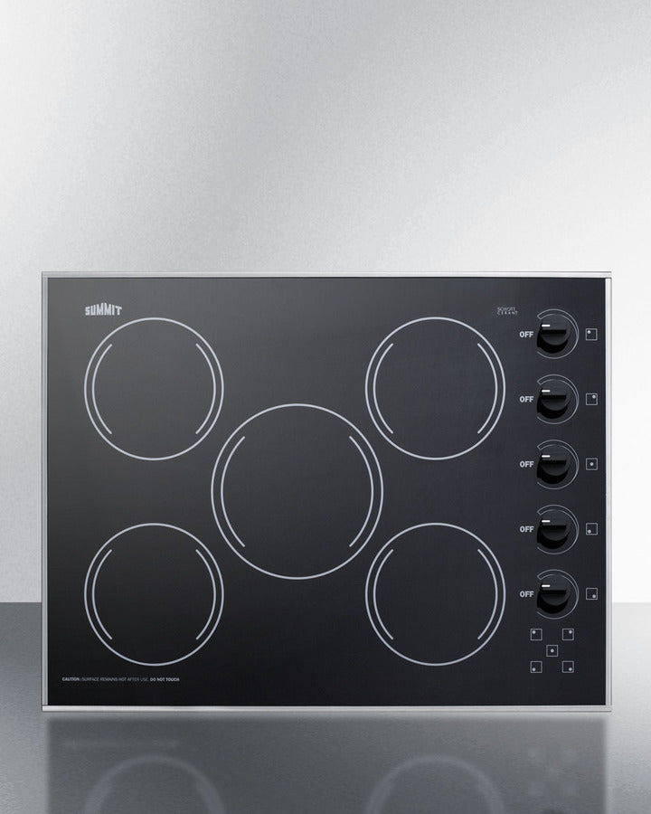 Summit CR5B273B 27″ Wide 5-Burner Radiant Cooktop – Jet Black Schott® Ceran® Glass