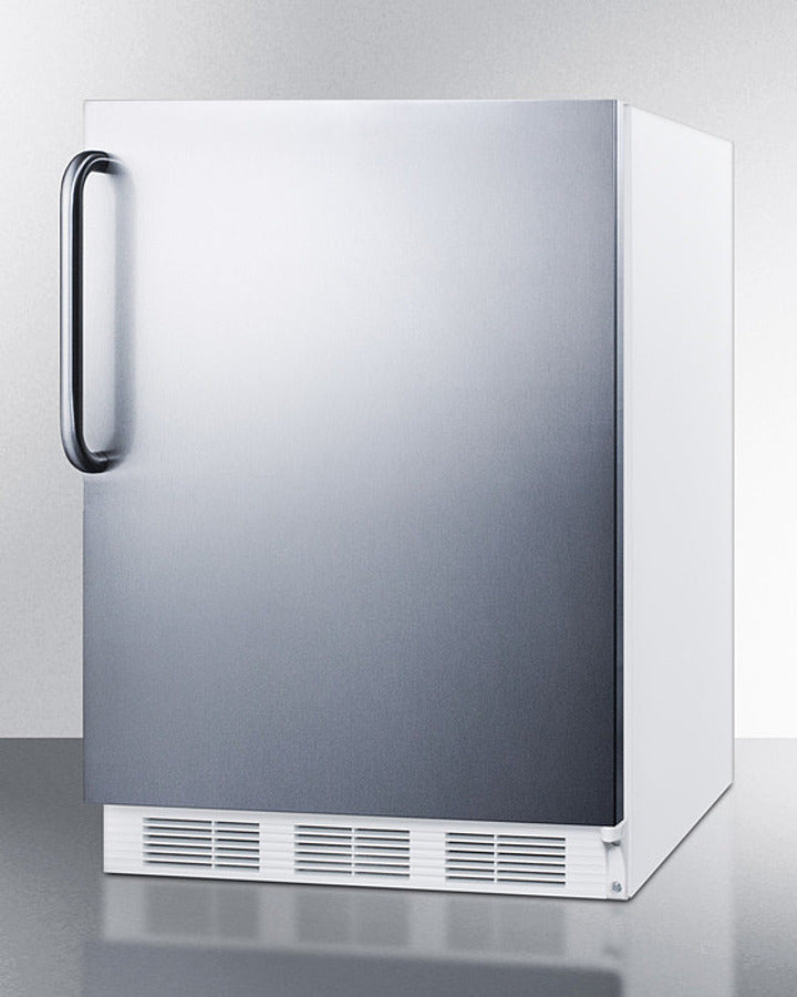 Summit CT661WSSTB 24" Wide 5.04 Cu.Ft. Refrigerator-Freezer – ENERGY STAR, Stainless Steel
