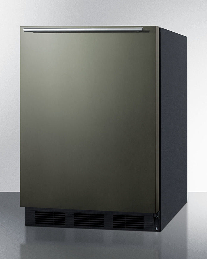 Summit CT663BKBIKSHHADA 24″ Wide ADA-Height Built-In Refrigerator-Freezer – Black Stainless Steel Door & Cabinet