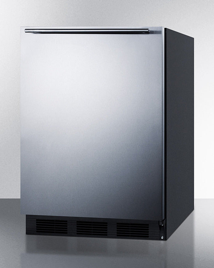 Summit CT663BKSSHH 24" Wide 5.1 Cu.Ft. ADA Compliant Refrigerator-Freezer – Stainless Steel/Black