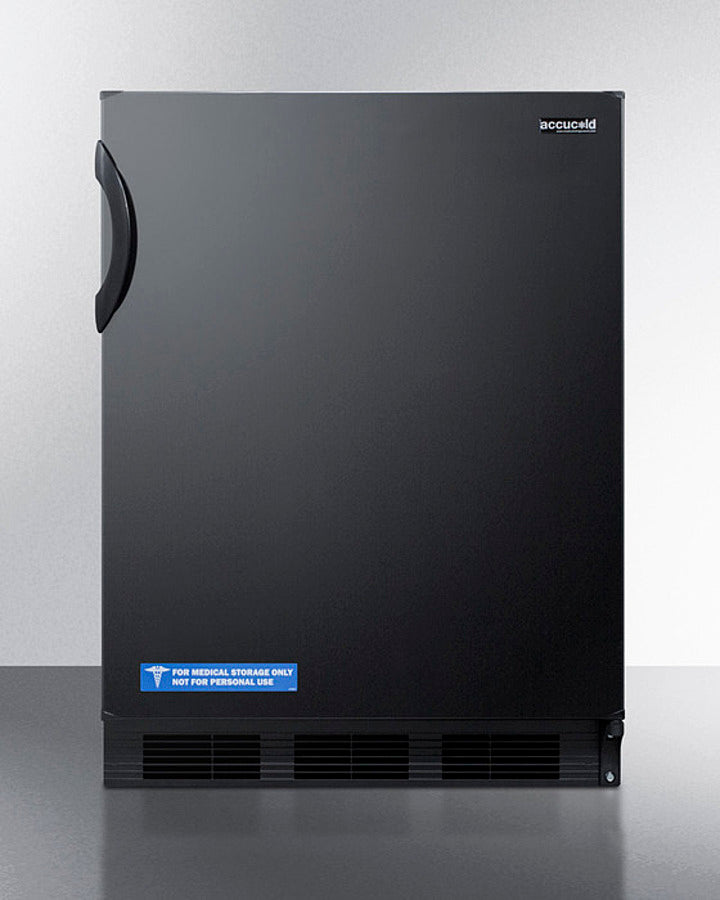 Summit CT663BK 24" Wide 5.1 cu.ft. Built-In Refrigerator-Freezer – Black