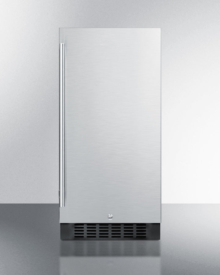 Summit ALR15BSS 15″ Wide Built-In All-Refrigerator – ADA Height, Frost-Free, Stainless Steel Door