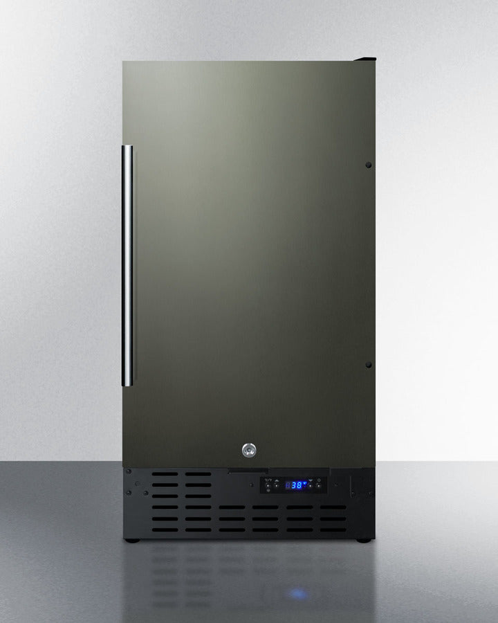 Summit FF1843BKS 18" Wide 2.7 cu.ft. Built-In All-Refrigerator – Black Stainless Steel