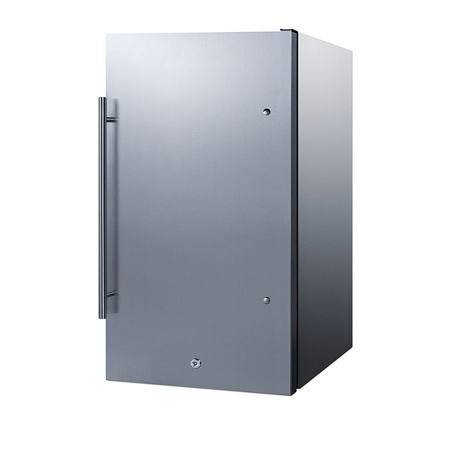 Summit SPR196OSCSS 19″ Wide Shallow-Depth Outdoor / Indoor All-Refrigerator — Stainless Steel Door
