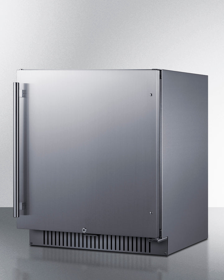 Summit FF27BSSADA 27″ Wide Built-In ADA-Height All-Refrigerator – Stainless Steel Door, Black Cabinet, 4.98 cu ft