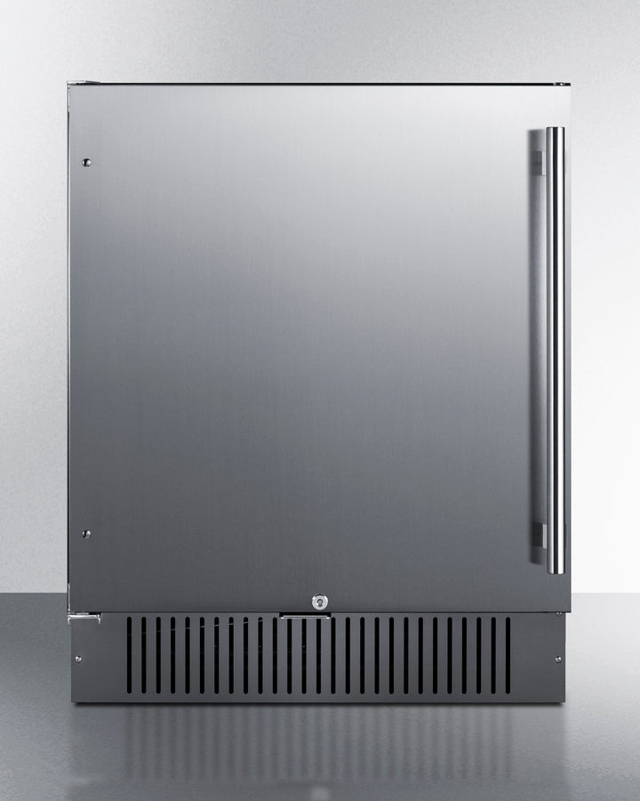 Summit FF27BSS 27″ Wide Built-In All-Refrigerator – Stainless Steel Door, Black Cabinet