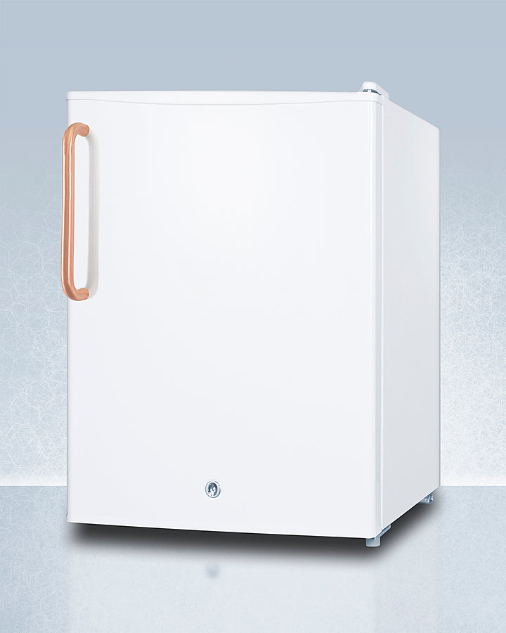 Summit FF28LWHTBC 28″ High Compact All-Refrigerator – White Cabinet with Pure Copper Handle