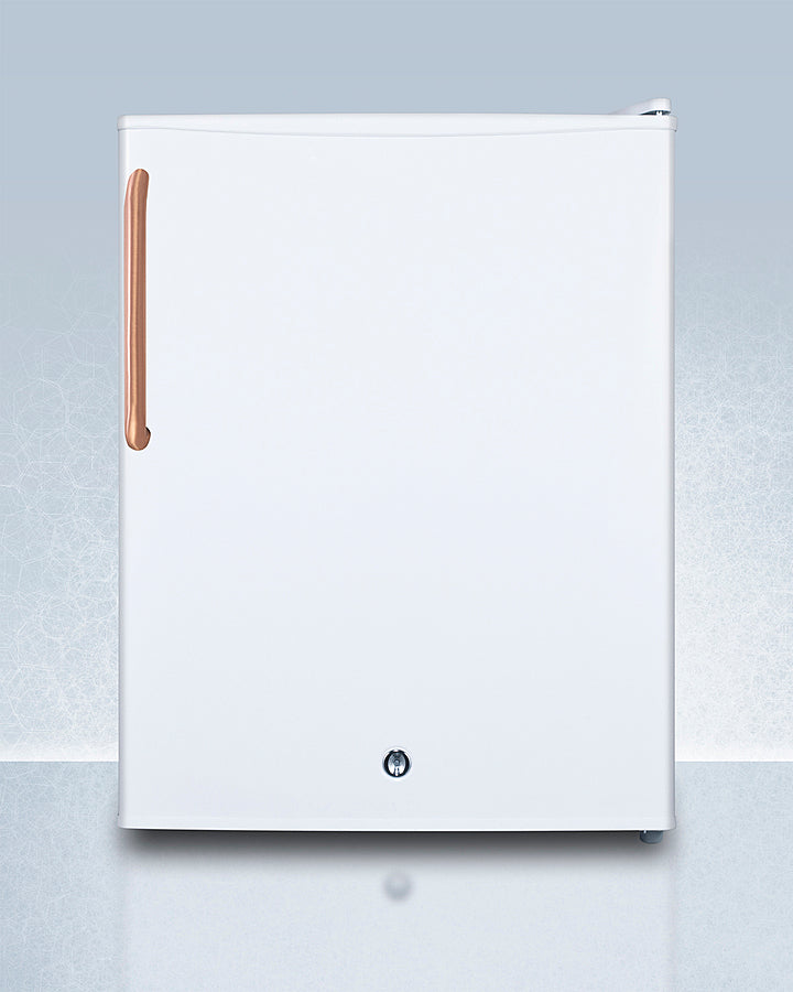 Summit FF28LWHTBC 28″ High Compact All-Refrigerator – White Cabinet with Pure Copper Handle