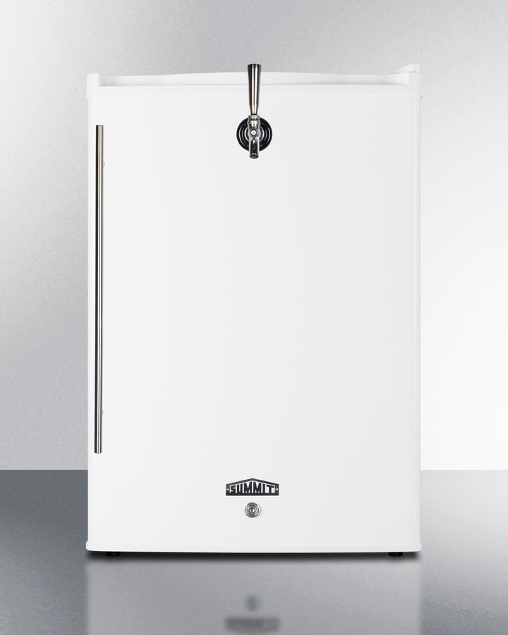 Summit FF31L7FRTP 17″ Tabletop Front-Tap Beer Kegerator – Complete Draft System with CO₂, Regulator & 2.5 Gal Mini Keg – White
