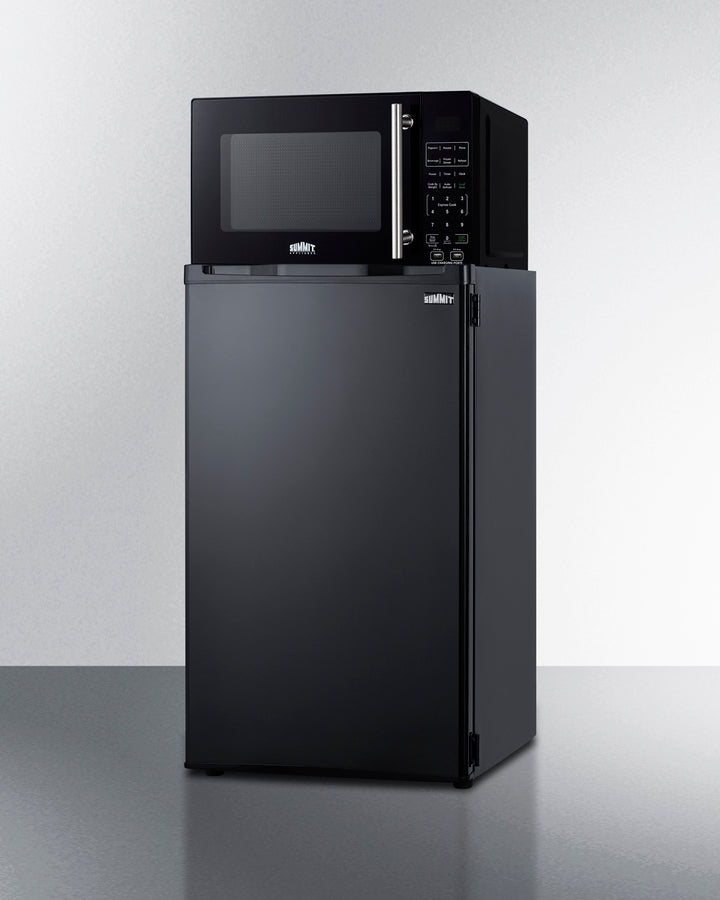Summit MRF43BA 19″ Wide Compact Refrigerator-Freezer + Microwave Combo – Black Cabinet