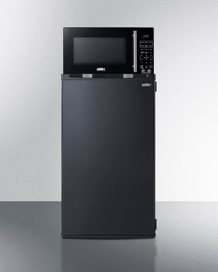 Summit MRF43BA 19″ Wide Compact Refrigerator-Freezer + Microwave Combo – Black Cabinet