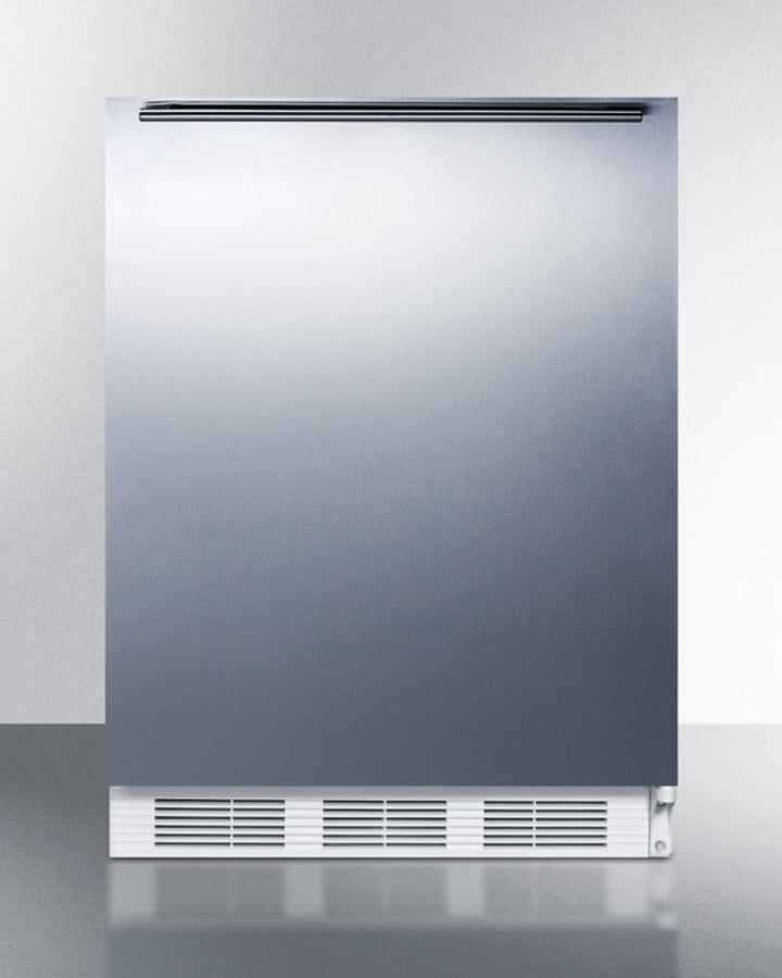 Summit FF61WSSHH 24" Wide 5.5 Cu.Ft. All-Refrigerator – Automatic Defrost, Stainless Steel