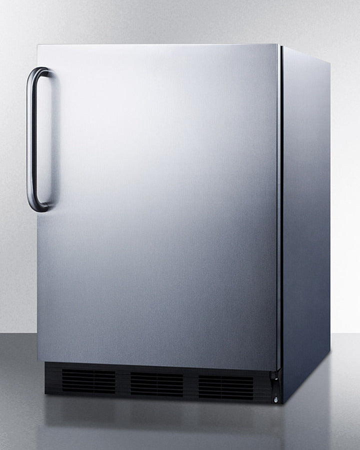 Summit CT663BKCSS 24" Wide 5.1 cu.ft. Built-In Refrigerator-Freezer – Cycle Defrost, Stainless Steel