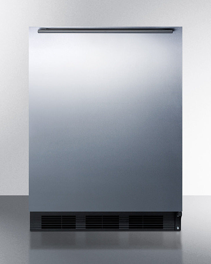 Summit FF63BKSSHH 24″ Wide All-Refrigerator – Stainless Steel Door / Black Cabinet