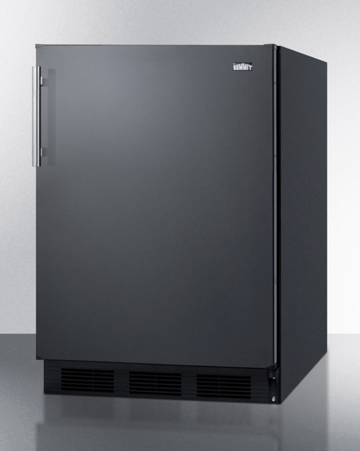 Summit FF63BKADA 24″ Wide ADA-Height All-Refrigerator – Black Door, Black Cabinet, Frost-Free