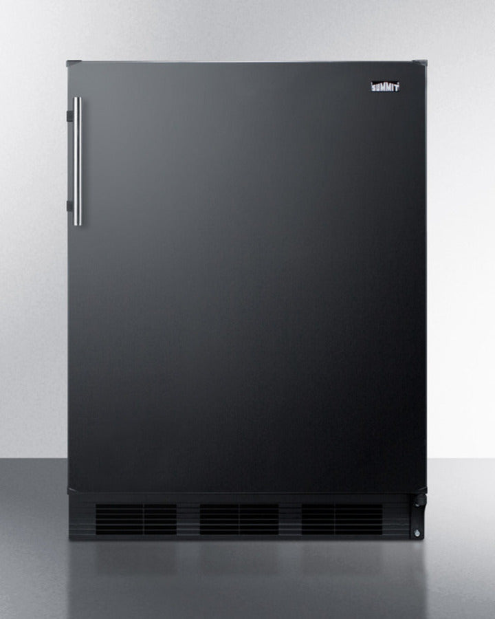 Summit FF63BKADA 24″ Wide ADA-Height All-Refrigerator – Black Door, Black Cabinet, Frost-Free