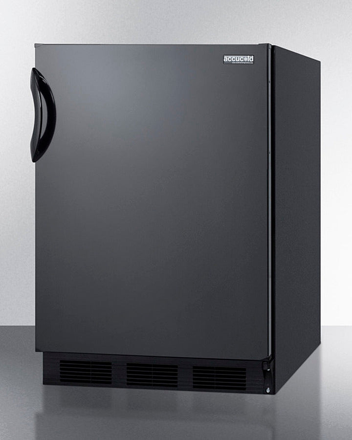 Summit FF6BK7 24" Wide 5.5 Cu.Ft. All-Refrigerator – Automatic Defrost, Black
