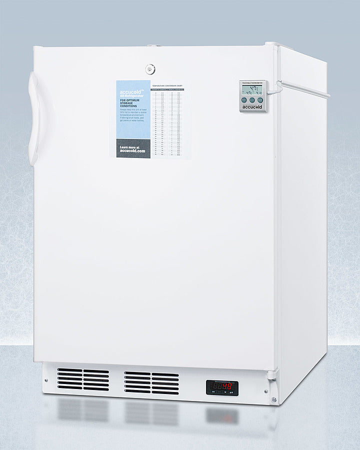 Summit FF6LWBIPLUS2ADA 24″ Wide Built-In / Freestanding All-Refrigerator – 5.5 cu ft, ADA-Compliant 32″ Height, White Cabinet