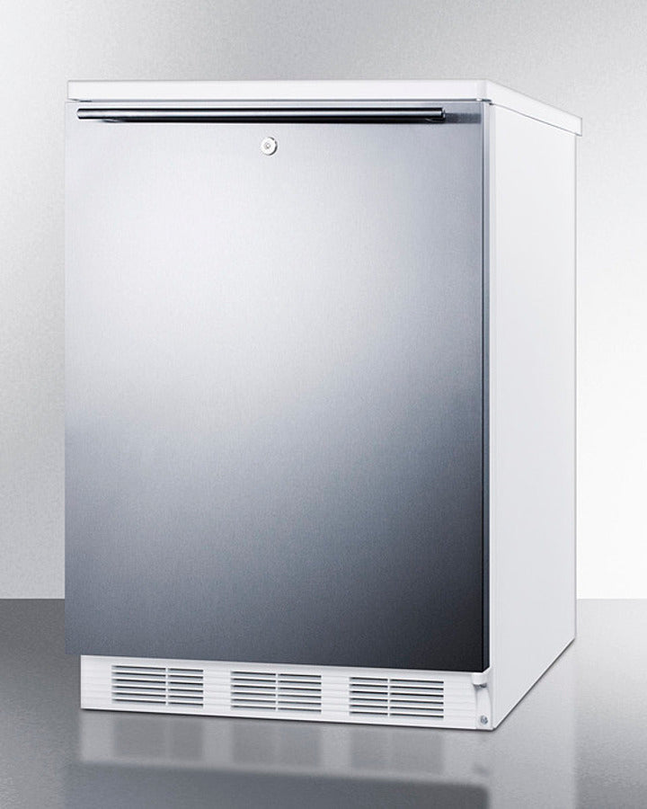 Summit FF6LW7SSHH 24″ Wide Commercial All-Refrigerator – Stainless Steel Door / White Cabinet