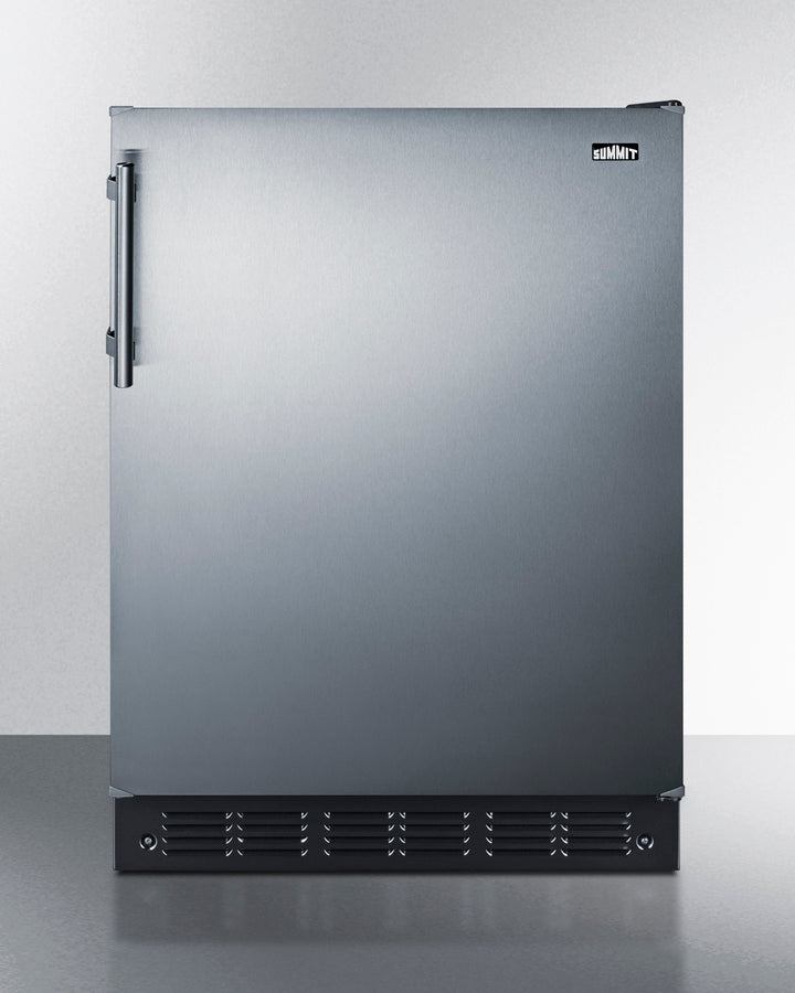 Summit FF708BL7SSADA 24″ Wide ADA-Height All-Refrigerator – Stainless Steel Door, Black Cabinet