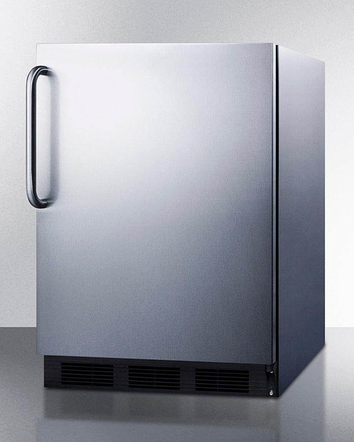 Summit FF7BKCSS 23.75" Wide 5.5 cu.ft. Built-In/Freestanding All-Refrigerator – Stainless Steel Undercounter NSF Commercial