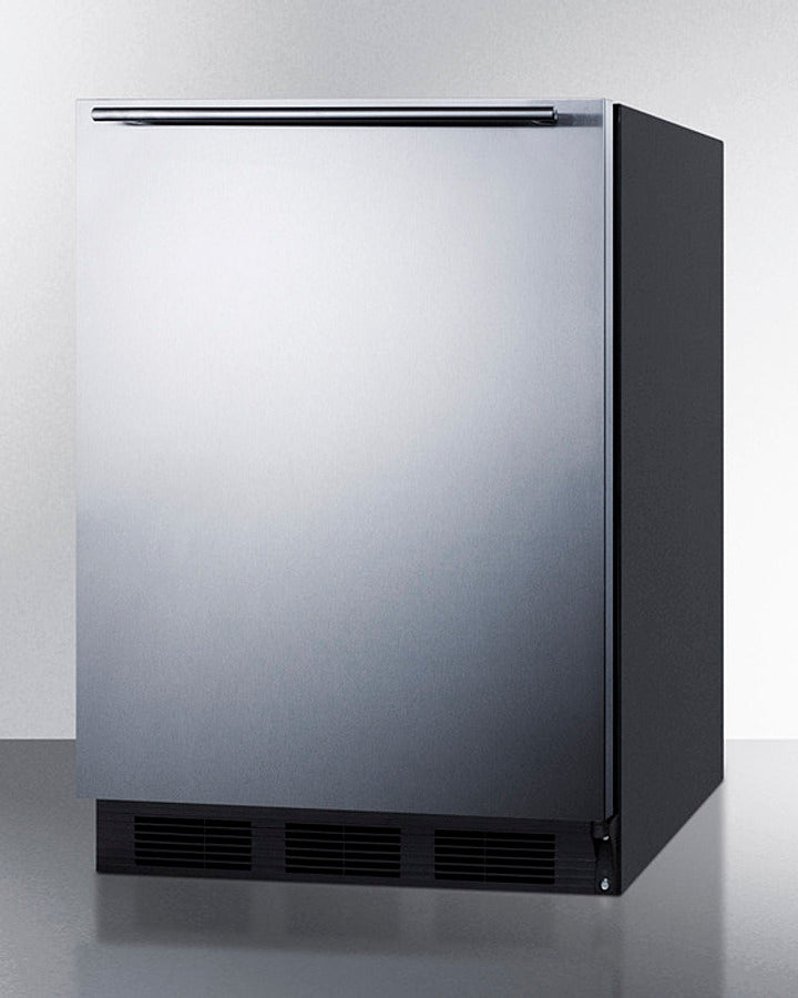 Summit FF7BKSSHHADA 24″ Wide ADA-Height All-Refrigerator – Black Cabinet, Stainless Steel Door