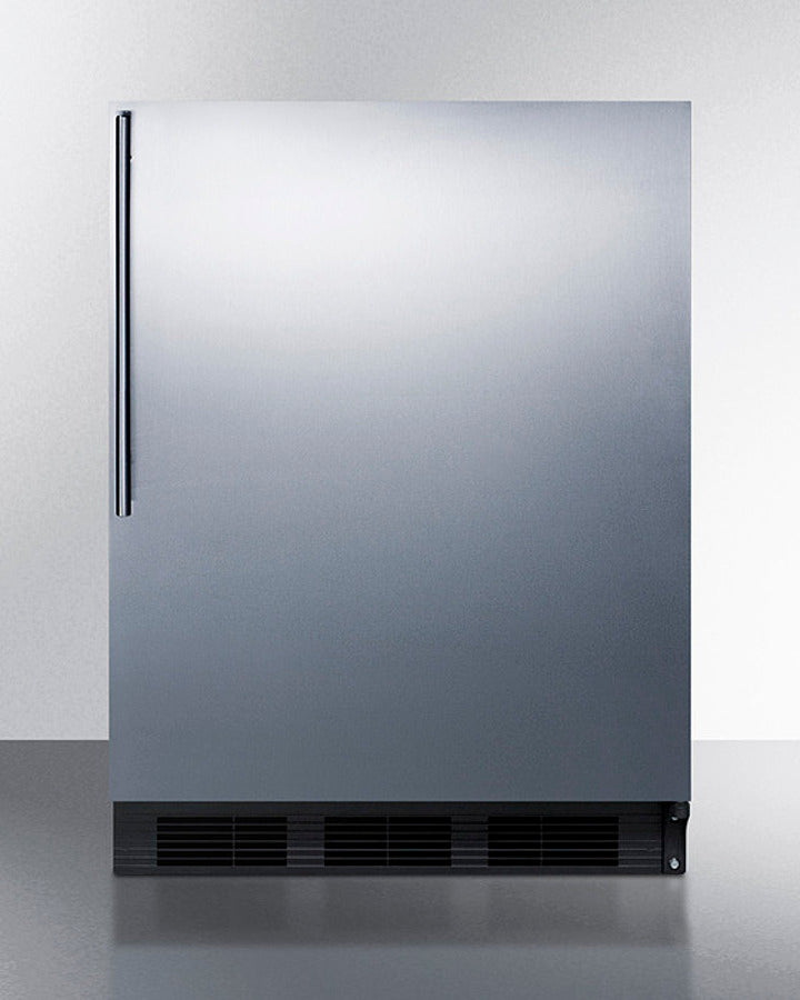 Summit AL752BKSSHV 24″ Wide ADA-Height All-Refrigerator – Black Cabinet / Stainless Steel Door