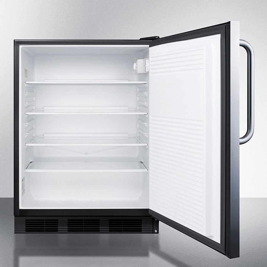 Summit FF7BKBISSTB 24" Wide 5.5 cu.ft. Built-In All-Refrigerator – Stainless Steel