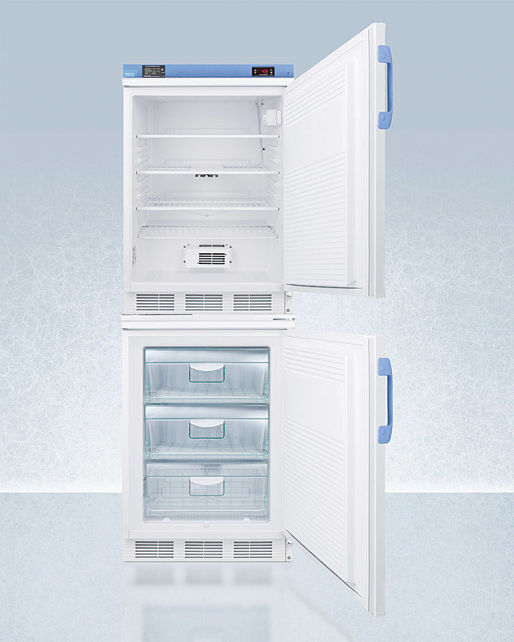 Accucold FF7LW-VT65MLSTACKMED2 24″ Wide 9.0 cu ft Stackable Vaccine/Medication Refrigerator + Freezer Combo – White Finish