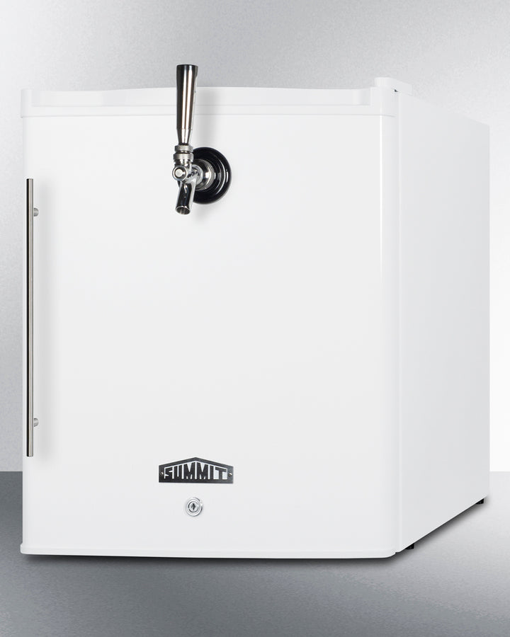 Summit FFAR25L7FRTP Tabletop Beer Kegerator – Front Tap Draft Dispenser w/ 2.5 Gal Mini Keg – White