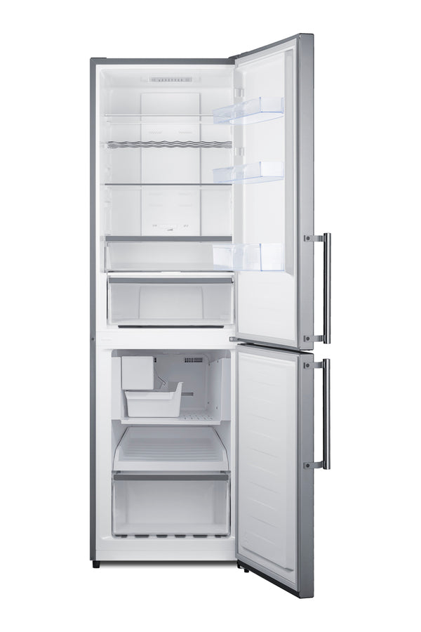 Summit FFBF235PLIM 24" Bottom Freezer Refrigerator with Icemaker – Stainless Look