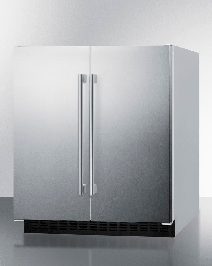 Summit FFRF3075WSS 30″ Wide Built-In Refrigerator-Freezer – Stainless Steel Doors, White Cabinet