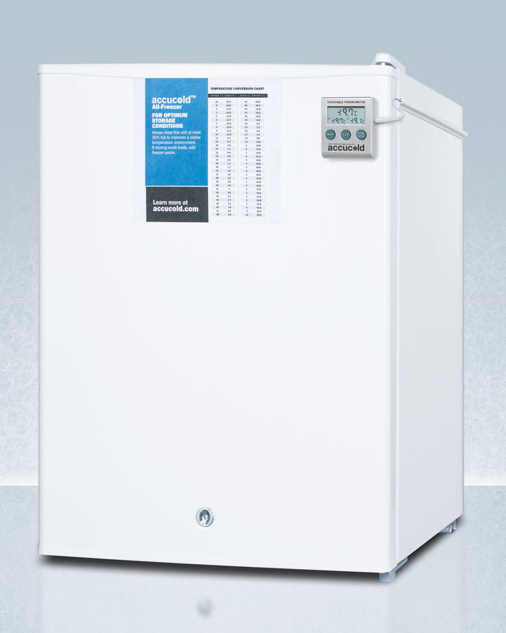 Accucold FS30L7PLUS2 1.8 cu. ft. Compact All-Freezer – Manual Defrost, NIST Thermometer & Buffered Probe