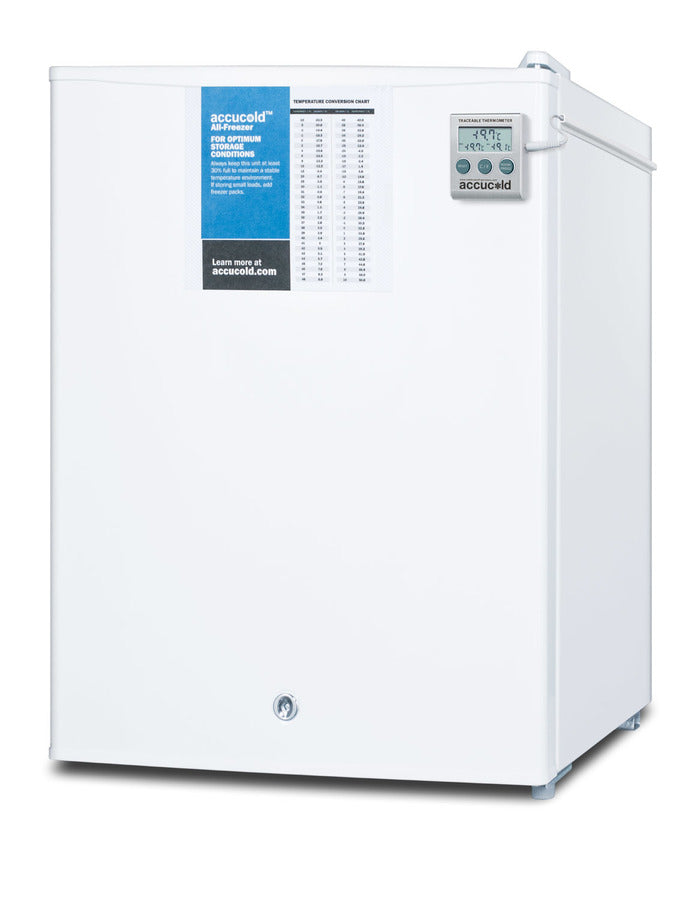 Accucold FS30LPLUS2 19" Wide 1.8 Cu.Ft. Medical All-Freezer – NIST Calibrated, Manual Defrost, White