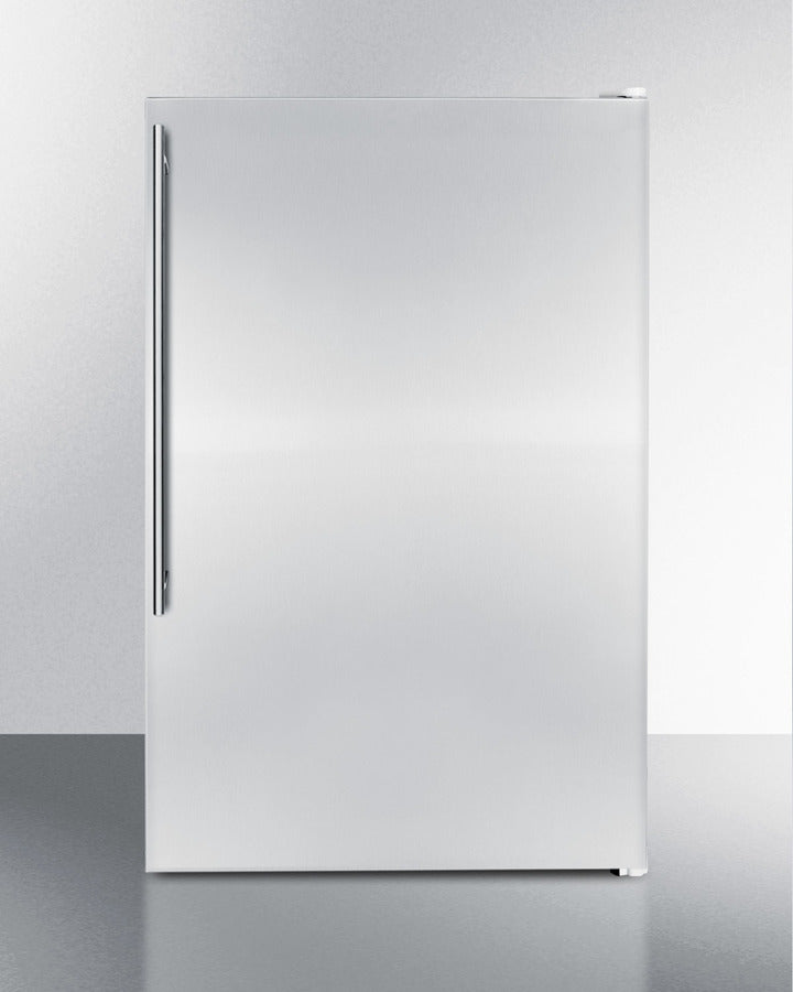 Summit FS605SSVH 22″ Wide Upright All-Freezer – 5.04 cu. ft., Stainless Steel Door