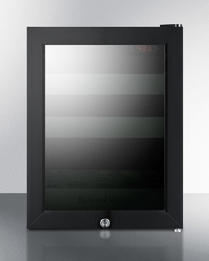 Summit LX114LGT1 14″ Wide BeautiFridge Cosmetics Cooler – Mirror-Tinted Glass Door