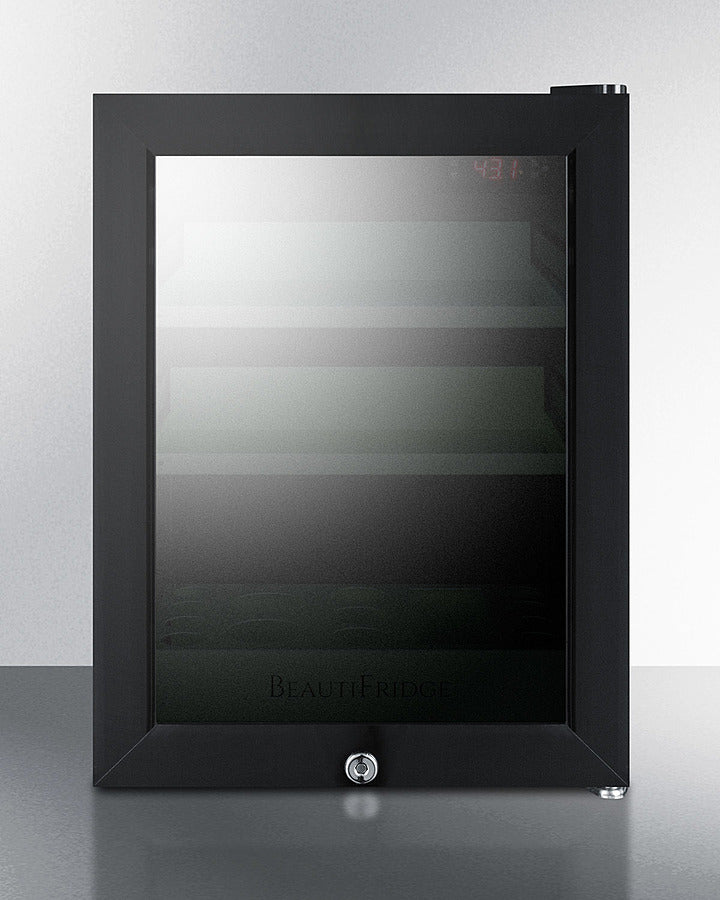 Summit LX114LGT1 14″ Wide BeautiFridge Cosmetics Cooler – Mirror-Tinted Glass Door