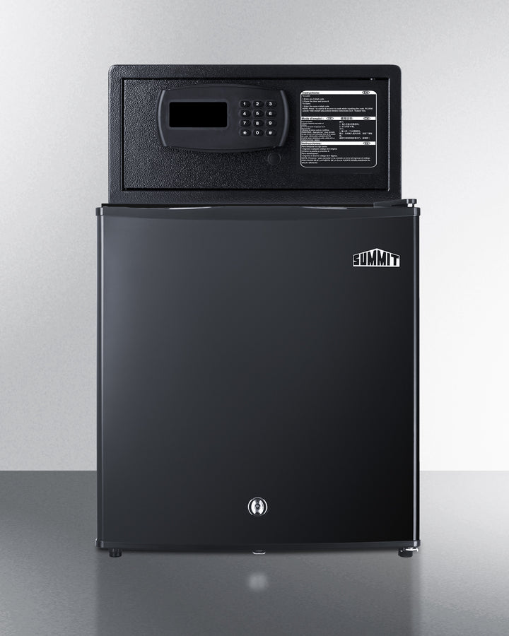 Summit MBSAFEB 18″ Wide Minibar + In-Room Safe Combo – 1.6 cu. ft. Refrigerator, Keypad Lock Safe, Black Cabinet
