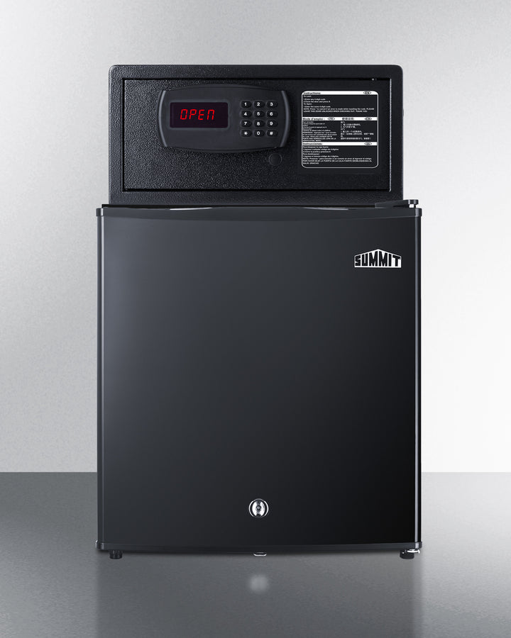 Summit MBSAFEB 18″ Wide Minibar + In-Room Safe Combo – 1.6 cu. ft. Refrigerator, Keypad Lock Safe, Black Cabinet