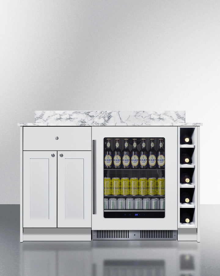 Summit MESAWH35 54″ Wide Turn-key Mesa Dry Bar – White Finish, Fully-Assembled Cabinetry + Beverage Center