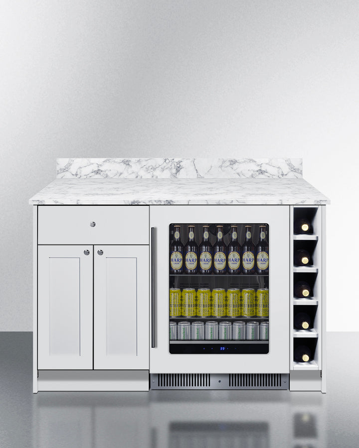 Summit MESAWH35 54″ Wide Turn-key Mesa Dry Bar – White Finish, Fully-Assembled Cabinetry + Beverage Center
