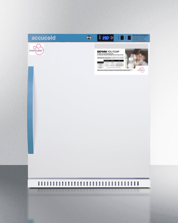 Summit MLRS62BIADAMCLK 24″ Wide ADA-Height MOMCUBE® Breast Milk Refrigerator – White Cabinet
