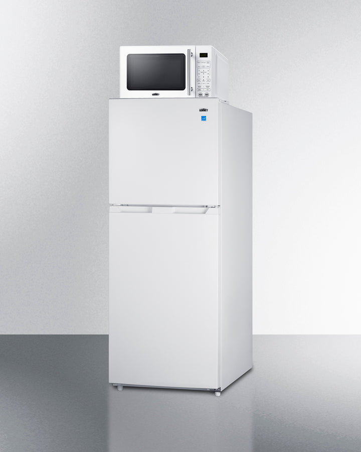 Summit MRF1088WA 10.1 cu. ft. Refrigerator/Freezer + Microwave Combo – White Cabinet, Single-Plug Design