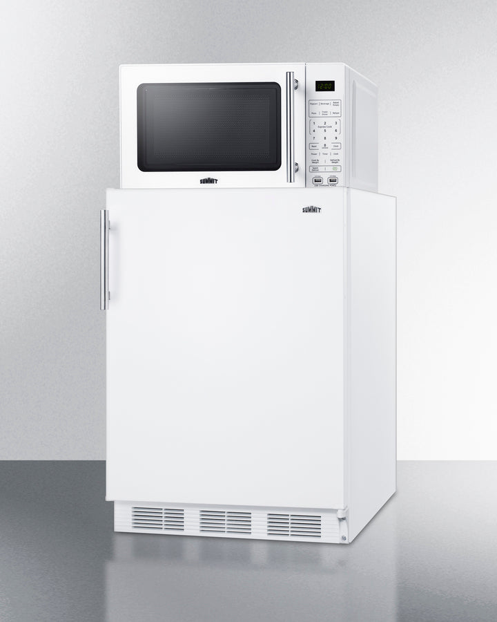 Summit MRF661WA 5.1 cu. ft Refrigerator/Freezer + Microwave Combo – White Finish, One-Plug Design