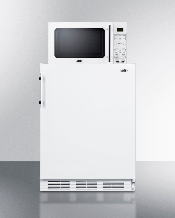 Summit MRF661WA 5.1 cu. ft Refrigerator/Freezer + Microwave Combo – White Finish, One-Plug Design