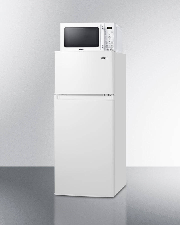 Summit MRF72WA 19″ Wide Refrigerator/Freezer + Microwave Combo – White Cabinet