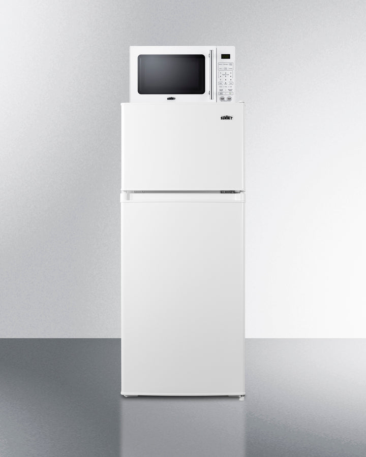Summit MRF72WA 19″ Wide Refrigerator/Freezer + Microwave Combo – White Cabinet