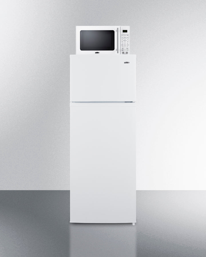 Summit MRF962A Mid-Size Refrigerator-Freezer + Microwave Combo – White Cabinet, One-Plug Operation