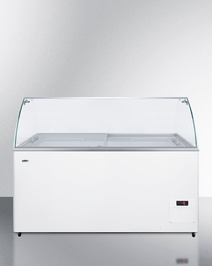 Summit NOVA45GDC 53″ Wide 14.1 cu. ft. Commercial Ice Cream Dipping Cabinet – White Cabinet with Glass Sneezeguard